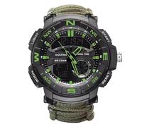 XFLHXY Montre de Survie Tactique 23-en-1 pour Homme, Multifonctionnelle et Étanche, avec Bracelet en Paracorde et Boussole(Color2)