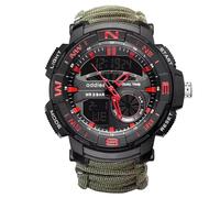 XFLHXY Montre de Survie Tactique 23-en-1 pour Homme, Multifonctionnelle et Étanche, avec Bracelet en Paracorde et Boussole(Color7)