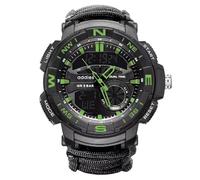XFLHXY Montre de Survie Tactique 23-en-1 pour Homme, Multifonctionnelle et Étanche, avec Bracelet en Paracorde et Boussole(Color3)