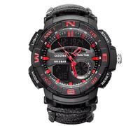 XFLHXY Montre de Survie Tactique 23-en-1 pour Homme, Multifonctionnelle et Étanche, avec Bracelet en Paracorde et Boussole(Color6)