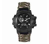 XFLHXY Montre de Survie Tactique 23 en 1 pour Homme, Multifonctionnelle, Étanche, Bracelet Réglable avec Boussole et Bracelet en Paracorde(Color7)