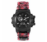XFLHXY Montre de Survie Tactique 23 en 1 pour Homme, Multifonctionnelle, Étanche, Bracelet Réglable avec Boussole et Bracelet en Paracorde(Color8)