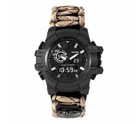 XFLHXY Montre de Survie Tactique 23 en 1 pour Homme, Multifonctionnelle, Étanche, Bracelet Réglable avec Boussole et Bracelet en Paracorde(Color10)