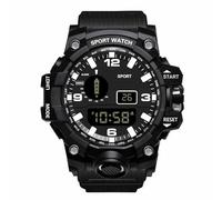 XFLHXY Montre Numérique LED pour Homme, Montres de Sport pour Hommes, Montre Électronique de Fitness, Montres de Sport Militaires Multifonctions, Horloge(Black)