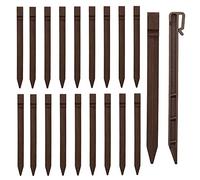 XFLOFE Lot de 20 piquets épais pour bordure de paysage, 10 piquets d'ancrage en plastique pour bordure, terrasse et jardin (marron)