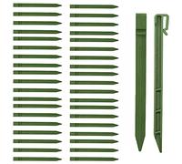 XFLOFE Lot de 50 Piquets de Bordure de Paysage, 10 Piquets Épais d'Ancrage, en Plastique pour Terrasse et Jardin (Vert)