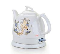 XFLSDHGD Bouilloires - Théière électrique en céramique Blanche sans Fil - Pichet rétro de 1,0 L 1000 W Fait bouillir l'eau Rapidement pour Le thé, Le café, la Soupe et Les Flocons d'avoine - Base