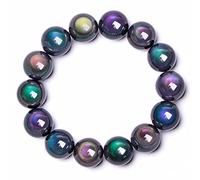 XFLSDHGD Bracelets perlées bracelet masculins bracelets perlées pour femmes bracelets de yoga obsidien arc-en-ciel naturel