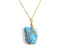 XFLSDHGD Collier pendentif en pierre Gold Chain de forme irrégulière Colliers de charme de mariage coloré