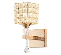 XFLSDHGD Éclairage Mural de Lampe Murale, Application Murale, Simple Golden Single Head K9 Crystal - Art Bedside Mirror Front Lamp Babin (Couleur: Chrysanthemum coloré, Taille: Lampe avec Ampoule)