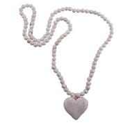 XFLSDHGD Fashion Bohemian Jewelry Accessoire 8 mm Blue Stones noué avec des colliers de pendentif coeur de pierre pour le collier pour femmes
