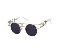 XFLSDHGD Fashion Round Sampunk Men Lunettes de Soleil Femmes Metal Frame Retro Sun Glêmes
