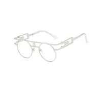 XFLSDHGD Fashion Round Sampunk Men Lunettes de Soleil Femmes Metal Frame Retro Sun Glêmes