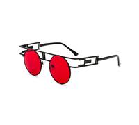 XFLSDHGD Fashion Round Sampunk Men Lunettes de Soleil Femmes Metal Frame Retro Sun Glêmes