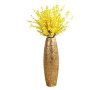 XFLSDHGD Fleurs artificielles Debout au Sol w/Haut de Vase doré broye Bracelet Jaunes orchidées de Danse Artificielle Salon Arrangement de Fleurs de Fleurs décoration de fête de Bureau de Mariage