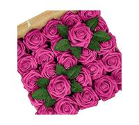 XFLSDHGD Fleurs artificielles pour la décoration 25 PCS Real LAMER Foam Fake Roses avec des tiges de Bouquet de Mariage de Bricolage