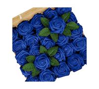 XFLSDHGD Fleurs artificielles pour la décoration 25 PCS Real LAMER Foam Fake Roses avec des tiges de Bouquet de Mariage de Bricolage