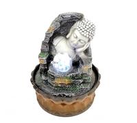 XFLSDHGD Fountaine Zen de Table, Fountain LED Statue de Bouddha, résine coulant d'eau Ornements de Cascade Paysage, Tablet Table Decorative Business Gifts Zen Desktop Fountain