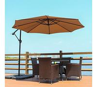 XFLSDHGD Garden Parasols Cantilever Garden Banana Parasol Patio Soleil Soleil, avec Crank Cross Base Hanging Offset Frame de parapluie, 3 mètres, parasols extérieur beige