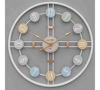 XFLSDHGD Horloge Murale, Horloge Murale de Jardin extérieur, Grand chronomètre de Jardin Moderne Simple Silencieux, Horloge extérieure forgé Horloge Ronde créative pour Murs intérieurs courties Vie