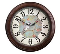XFLSDHGD Horloge Murale Ronde Horloge Classique rétro rétro Non Cocher Quartz décoratif en Bois Massif Mural Horloge Murale pour Le Salon du Bureau de Cuisine Non coche