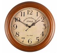 XFLSDHGD Horloge Murale Ronde Horloge Classique rétro rétro Non Cocher Quartz décoratif en Bois Massif Mural Horloge Murale pour Le Salon du Bureau de Cuisine Non coche