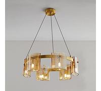 XFLSDHGD Luxure Moderne de Luxe en Laiton luminaires de Pendant G9 Nordic Restaurant Glass Chandelier Pendant Lighting 4/6-Light Chadow Light Light Pendante Lampe pour (2 60 * 18cm)