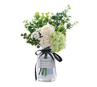 XFLSDHGD Mini Fleurs artificielles de la Rose de qualité en Verre Vase Fleurs de Soie Fausse Fleur de Fleur décoration de Fleurs de Maison pour Table de Bureau de Bureau décor (Couleur: a)