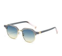 XFLSDHGD Nouveau 2025 Lunettes de Soleil à Demi-Cadre Men Ovales Shades Sun Glases Femme Femmes Vintage Femmes UV400
