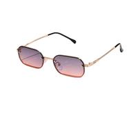 XFLSDHGD Nouveau 2025 Petites Lunettes de Soleil sans Bordure féminine Verres de Soleil pour Les Lunettes Vintage Femelles UV400