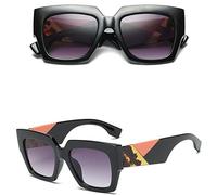 XFLSDHGD Nouveau 2025 Plat Top Loglasses surdimensionnées Femmes Gradient Summer Style Femmes Soleil Sun Vemelles Big Eyewear UV400
