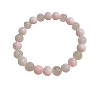 XFLSDHGD Nouveau 2025 Unisexe 8 mmnatural Pink Mangano Calcite Bracelet Fashion Feme's Calming Stress Tension Bijoux Heart Cœur Mala Décoration Luxury Wit
