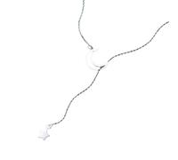 XFLSDHGD NOUVEAU 2026 Collier de pendentif étoile de la Moon Fashion Moon pour femmes Véritable 925 Collier de chaîne de liaison en argent sterling