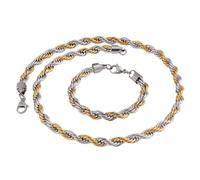 XFLSDHGD Nouveau 2026 Unisexe Stainles Stell 24 '' + 8.26 '' 8 mm / 6 mm en Acier Inoxydable Bijoux de Bijoux Collier Bracelet Bracelet Fashion Trendy Accessoires Créatif Créative pour Les