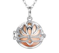 XFLSDHGD Nouveau Collier féminin 2025 18 mm Harmony Ball Locket Cage Pendant Collier avec 20 mm Bola Mexicain Bola Fine Bijoux pour Vous pour Vous Accessoires DE Mode Cared Cader