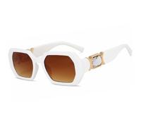 XFLSDHGD Nouvelles Lunettes de Soleil 2025 Femmes Verres de Soleil surdimensionnés en Diamant pour Les Lunettes de Soleil à Rayures Vintage du Rectangle Vintage UV400
