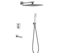 XFLSDHGD Paye de Douche à Haute Pression, Pomme de Douche de Pluie et Combo de Douche à Main, Piste de Douche en Acier Inoxydable à Haut débit avec Tuyau Long en pulvérisation puissante, Chrome