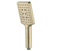 XFLSDHGD Paye de Douche à Main du Poteau en Or, 3 Fonctions de Douche à Sauvegarde d'eau, Pomme de Douche carrée ABS avec Tuyau de Douche et Support de Douche en Acier Inoxydable de 1,5 m, B (A)