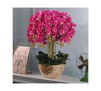 XFLSDHGD Phalaenopsis Artificiel avec Vase doré décoratif en Pot Faux de Soie Fleurs orchidées Fausses Plantes intérieurs Arrangements de Fleurs intérieures