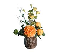 XFLSDHGD Pivoine florale Simulation 1 Set Vase Fleur Artificielle Petite Fleur Fausse Fleur pour la Fête de Mariage Décoration de la Maison Plantes Artificielles pour la Maison Décoration de Bureau