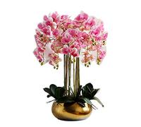 XFLSDHGD Simulation Fausse phalaenopsis orchidées Fleurs, Arrangements Floraux artificiels Bouquets Floraux rétro décor de bonsaï pour la Maison/Le Salon/la Cuisine/la Chambre/la Table Centrale de