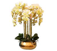 XFLSDHGD Simulation Fausse phalaenopsis orchidées Fleurs, Arrangements Floraux artificiels Bouquets Floraux rétro décor de bonsaï pour la Maison/Le Salon/la Cuisine/la Chambre/la Table Centrale de