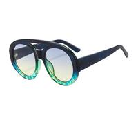 XFLSDHGD Vintage Double Bridges Femmes Round Lunettes de Soleil Fashion Modèle Gradient Shades UV400 Men TENDANTS Punk SUM