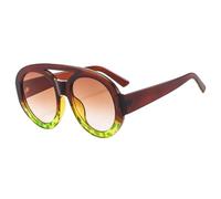 XFLSDHGD Vintage Double Bridges Femmes Round Lunettes de Soleil Fashion Modèle Gradient Shades UV400 Men TENDANTS Punk SUM
