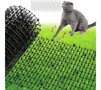 XFLYP Anti-Chat avec Pointes, 400 x 30cm Empêcher Les Animaux de S'approcher avec 16 Piquets en Métal, Tapis Répulsif avec Epine Grille Pic Tapis pour Jardin, Clôtures,Canapé-Protège Plantes