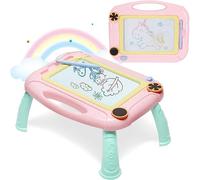 XFLYP Ardoise Magique Enfant, Tableau à Dessin Magnétique D'écriture Effaçable Colorée avec Pieds de Support, Peinture Jouets Bloc à Dessin Cadeau D'anniversaire de Noël pour 1 2 3 Ans Enfants