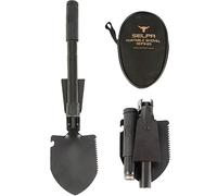 XFLYP Camping Multifonction Mini Pelle, La Pelle D'ingénieur Est Utilisée pour Le Camping La Randonnée La Neige La Pêche, avec Sac de Rangement (Noir)