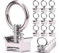 XFLYP Lot de 10 Ferrures D'Arrimage Simples, Pions Simples Avec Anneau pour Capacité de Charge 1000 Kg/Dan, Rail Arrimage pour Camionnette, Rail D'arrimage Aéronautique