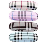 XFLYP Lot de 4 étuis à Lunettes étui Rigide pour Lunettes de Sécurité S'adapte à la Plupart des Lunettes et Lunettes de Soleil Adaptées aux Hommes et Aux Femmes(Jaune + Bleu + Violet + Kaki)