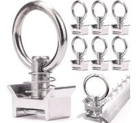 XFLYP Lot de 6 Ferrures D'Arrimage Simples, Pions Simples Avec Anneau pour Capacité de Charge 1000 Kg/Dan, Rail Arrimage pour Camionnette, Rail D'arrimage Aéronautique